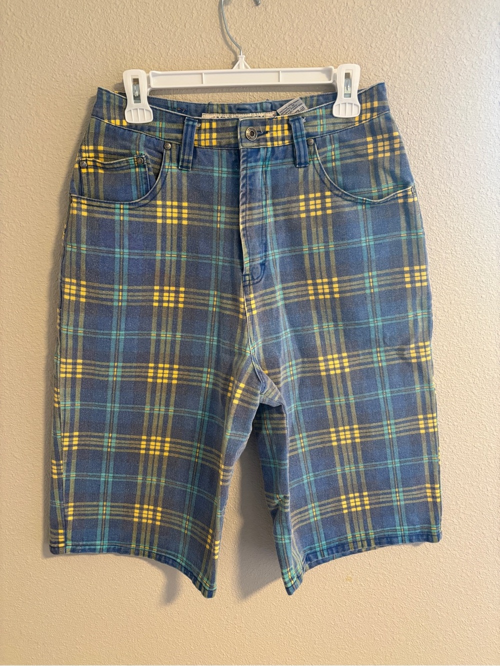 Unionbay 90's plaid long Jean shorts